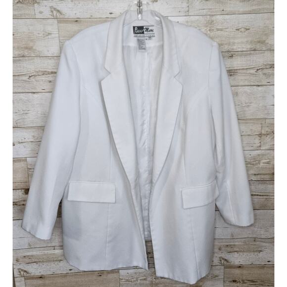 Ben Marc White Blazer Jacket Long Size 18 Vintage Retro Party Formal Wedding - Picture 1 of 11